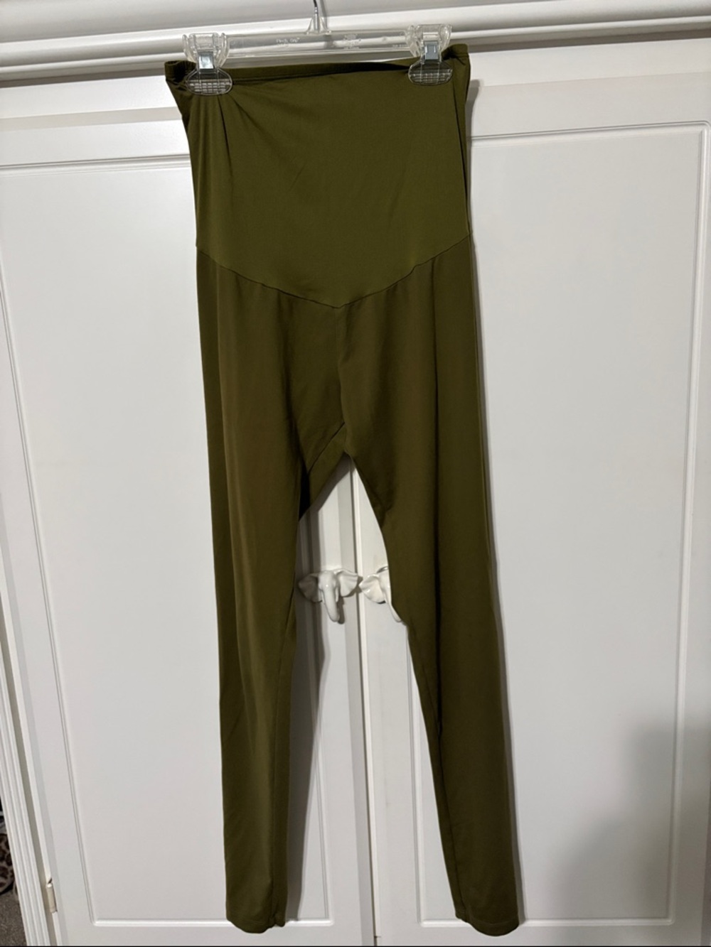 High-Waist Olive Maternity/Support Leggings